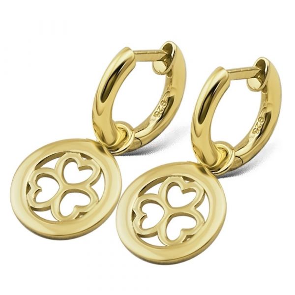 JWLS4U | Earrings 3 Hearts Gold